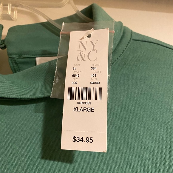 NWT XL Mint Green sleeveless dress with a pocket on each side .100% Cotton - Picture 3 of 5